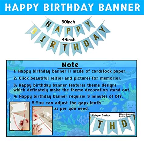 Party Propz Baby Shark Theme Birthday Decorations Pcs Combo Blue