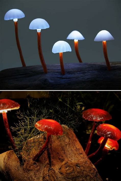 Diy Mushroom Lights With Forest Wood Id Lights Mushroom Lights Diy