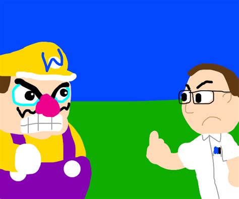 Wario fights an angry guy - Drawception