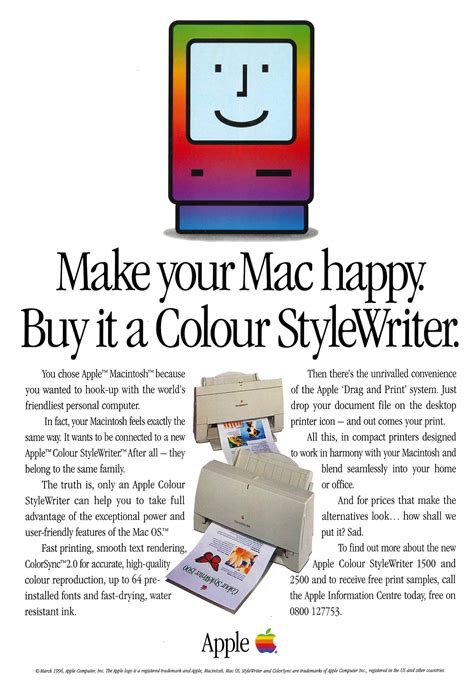 Publicité Colour Stylewriter Les Trésors De Laventure Apple