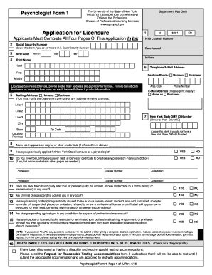 Fillable Online Op Nysed Application For Licensure And First