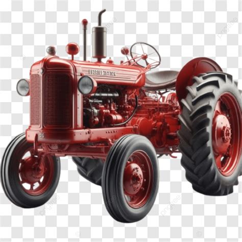 Tractor Rojo Vintage Aislado Sobre Fondo Blanco Png Dibujos Tractor