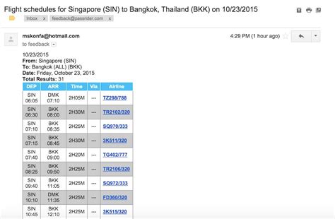 Flight Schedules How To Use The Email Schedules Functionality Passrider Airline Flight