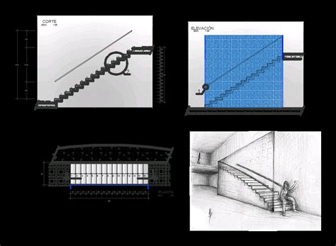 Detalle Escalera En Dwg Mb Librer A Cad