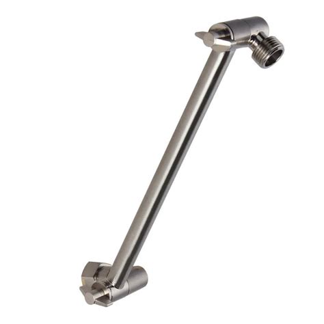 Brushed Nickel 9 inch Brass Adjustable Shower Arm Extension Extender ...