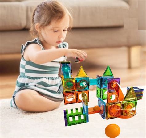 Magnetic Building Tiles Rollercoaster Set 40pc Play2learn