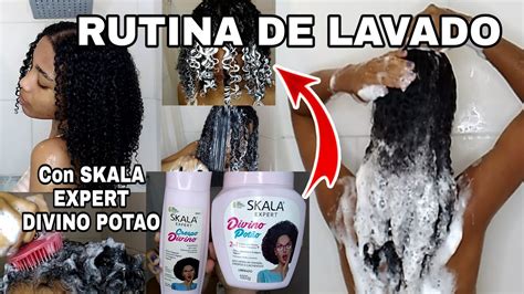 RUTINA DE LAVADO CON SKALA EXPERT DIVINO POTAO PELO AFRO RIZADO