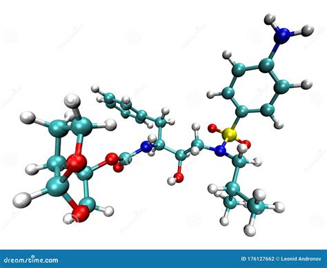 Darunavir HIV Drug Protease Inhibitor Class Molecule Skeletal Formula