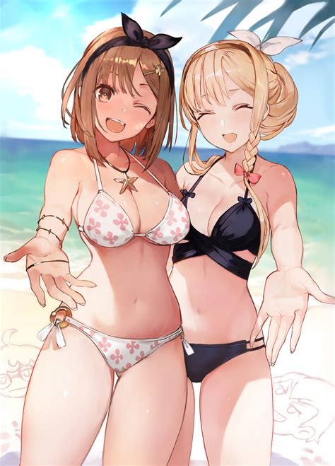 Rule 34 2girls D Absurdres Ass Visible Through Thighs Atelier Series Atelier Ryza Beach