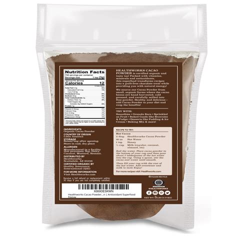 Healthworks Cacao Powder Organic 5lb