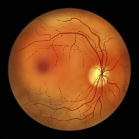 Non Proliferative Diabetic Retinopathy Illustration Showing Small Retinal Haemorrhages