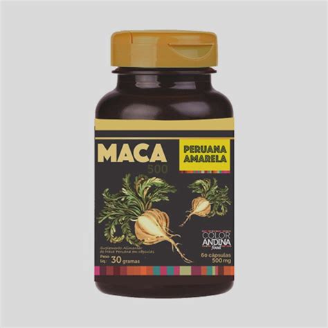 Maca Peruana Amarela Pura Capsulas Color Andina Foods Em