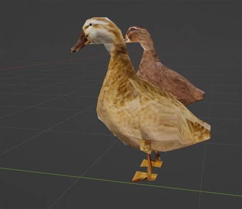 3D Model 2 Ducks Ps1 Retro Style Low Poly Models VR AR Low Poly