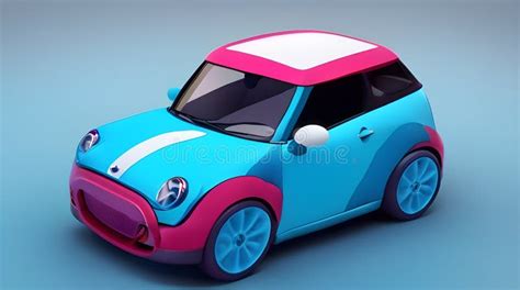 A Blue And Pink Car With A Hood Stock Illustration Illustration Of