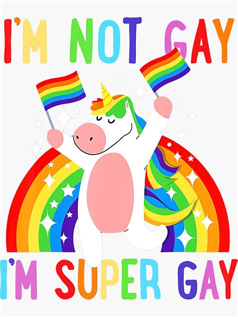LGBTQ Unicorn Super Gay Pride LGBT Ally Rainbow Flag Retro Sticker