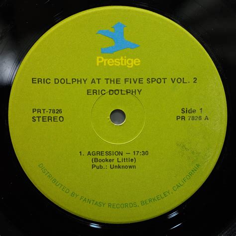 Lp Eric Dolphy At The Five Spot Volume Prestige Pr