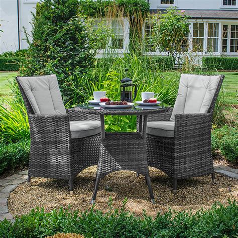 Kemble Seater Rattan Bistro Dining Set In Brown Garden 41 OFF