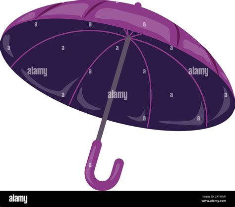 Vibrant Purple Umbrella Vector Illustration For Rainy Season Weather