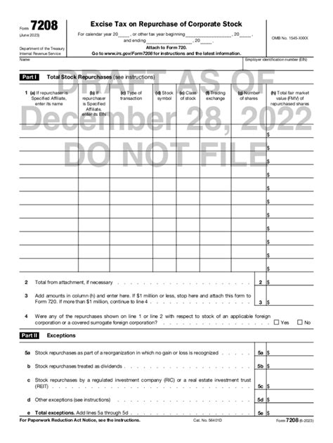 Fillable Online Form June Excise Tax On Repurchase Of