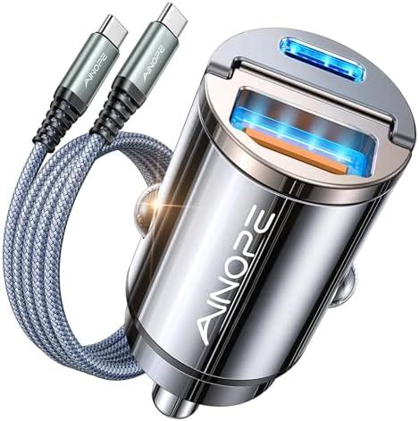 Amazon Mrglas W Usb C Car Charger Pack Super Mini Metal Usb