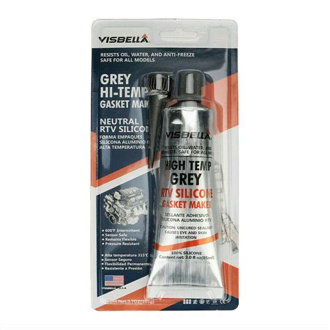 Visbella High Temp Sealant Neutral Rtv Silicone Gasket Maker Grey Oz