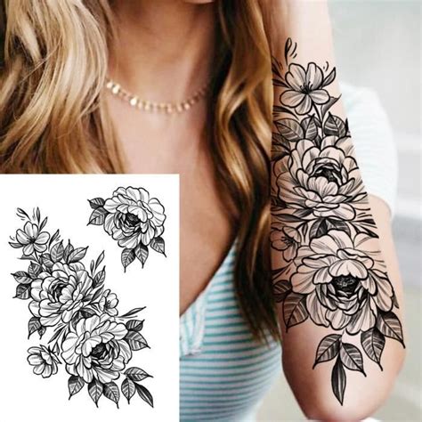 Corps Tatouage Tatouages Temporaires Sexy De Fleurs Pour Femme