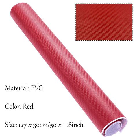 Wenmei Red Carbon Fiber Car Wrap Vinyl Roll D Carbon Fiber Vinyl Car