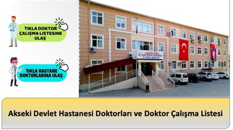 Akseki Devlet Hastanesi Doktorlar Ve Doktor Al Ma Listesi