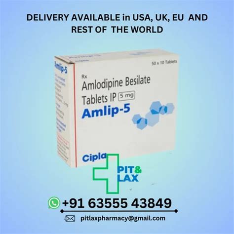 Amlip 5 Mg Tablets At Rs 120box Amlodipine Besylate Tablet In Surat