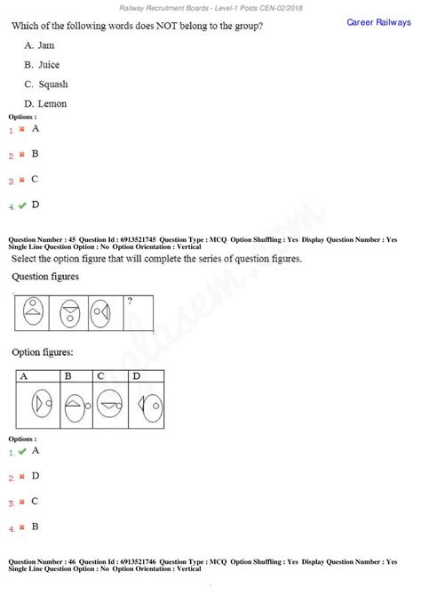 Rrb Group D Question Paper With Answer For September Exam