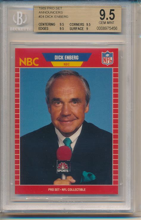 Pro Set Football Announcers Dick Enberg Subs S