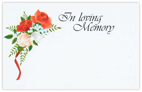 In Loving Memory (Flowers with Ribbon) - 60mm x 90mm Florist Cards - CelloExpress