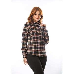 Camisa Feminina Xadrez Flanelada Manga Longa Crocker