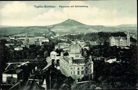 Ak Teplitz Sch Nau Teplice Schloss Auf Dem Schlossberg Turm Nr