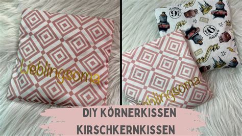 DIY Körnerkissen Kirschkernkissen nähen mit waschbarem Bezug inkl