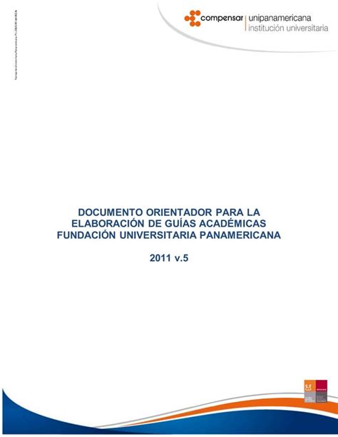 Documento Orientador Para La Elaboración De Guías Académicas V5 Pdf