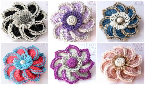 Crochet Flower Brooches Pretty Ideas