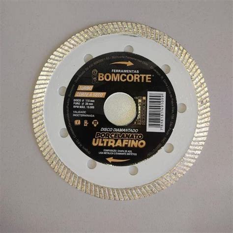 Disco Diamantado 110mm Ultrafino Porcelanato Bomcorte Disco De Corte