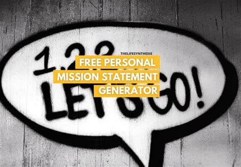 Personal Mission Statement Generator - Simple "fill In" Style (2024 ...