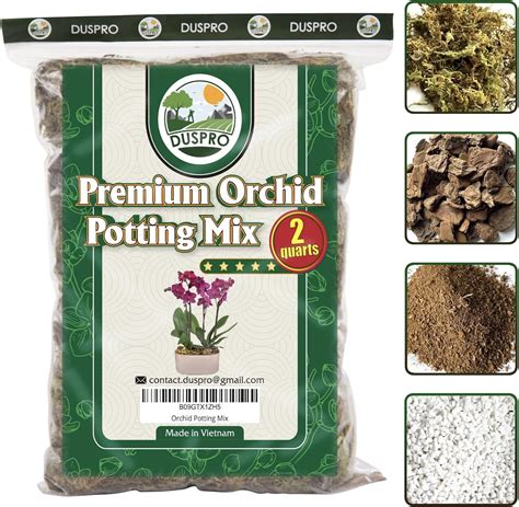 Amazon Duspro Orchid Potting Mix With Moss Pine Bark Mulch