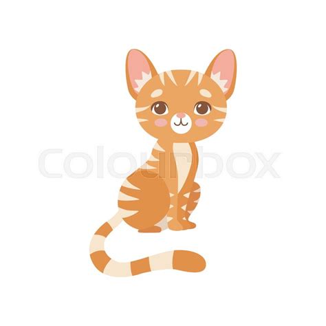 Lovely Striped Red Cat Cute Kitten Stock Vector Colourbox