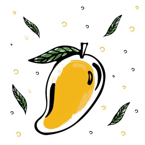 Premium Vector Fresh Mango Doodle Illustration