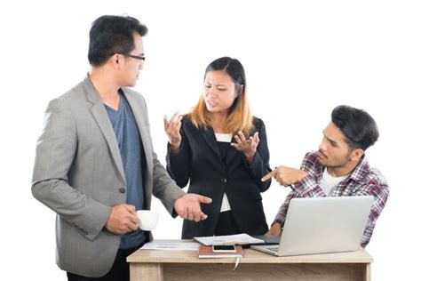 Premium Photo Business People Discussing At Desk Against White Background