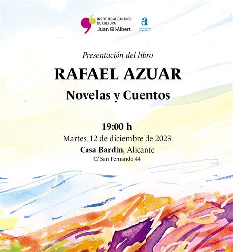 Presentación del libro Rafael Azuar Carmen Novelas y cuentos Juan