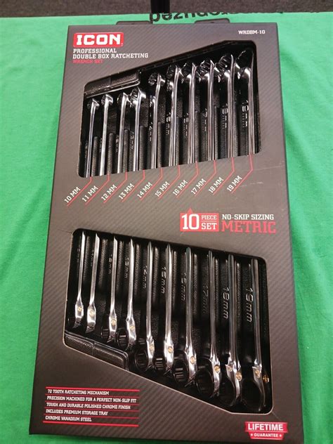 Icon Wclm Professional Long Combination Wrench Set Silver