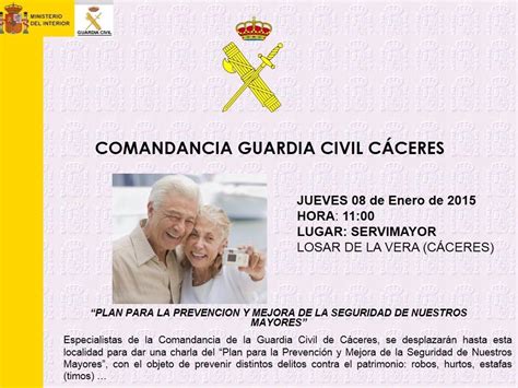 La Guardia Civil Impartir En Losar De La Vera Una Charla Para Prevenir