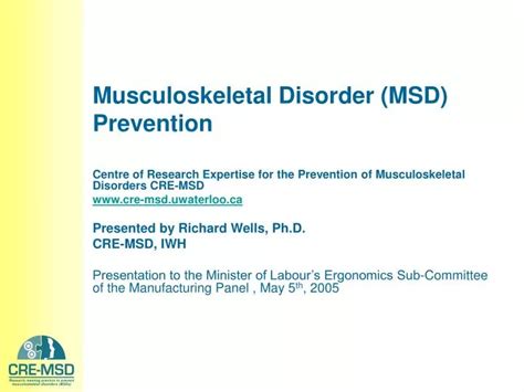 Ppt Musculoskeletal Disorder Msd Prevention Powerpoint Presentation