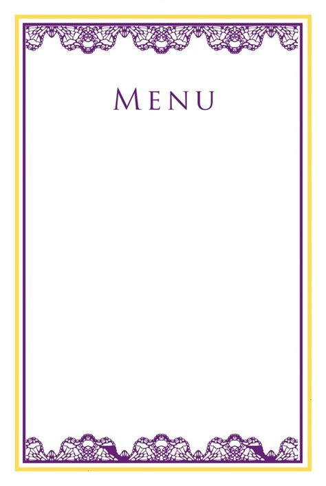 Images A4 Vierge Menus Modele De Menu Vierge A Imprimer Carte Menu De