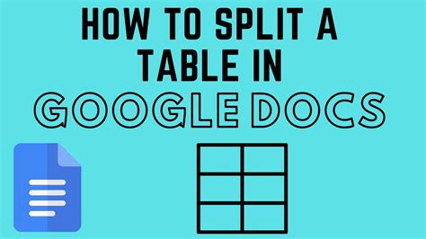 How To Split A Table In Google Docs Youtube