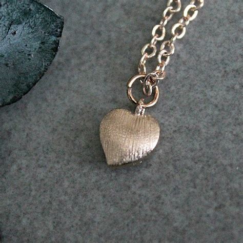 Rose Gold Heart Necklace Rose Gold Heart Pendant Heart Charm | Etsy